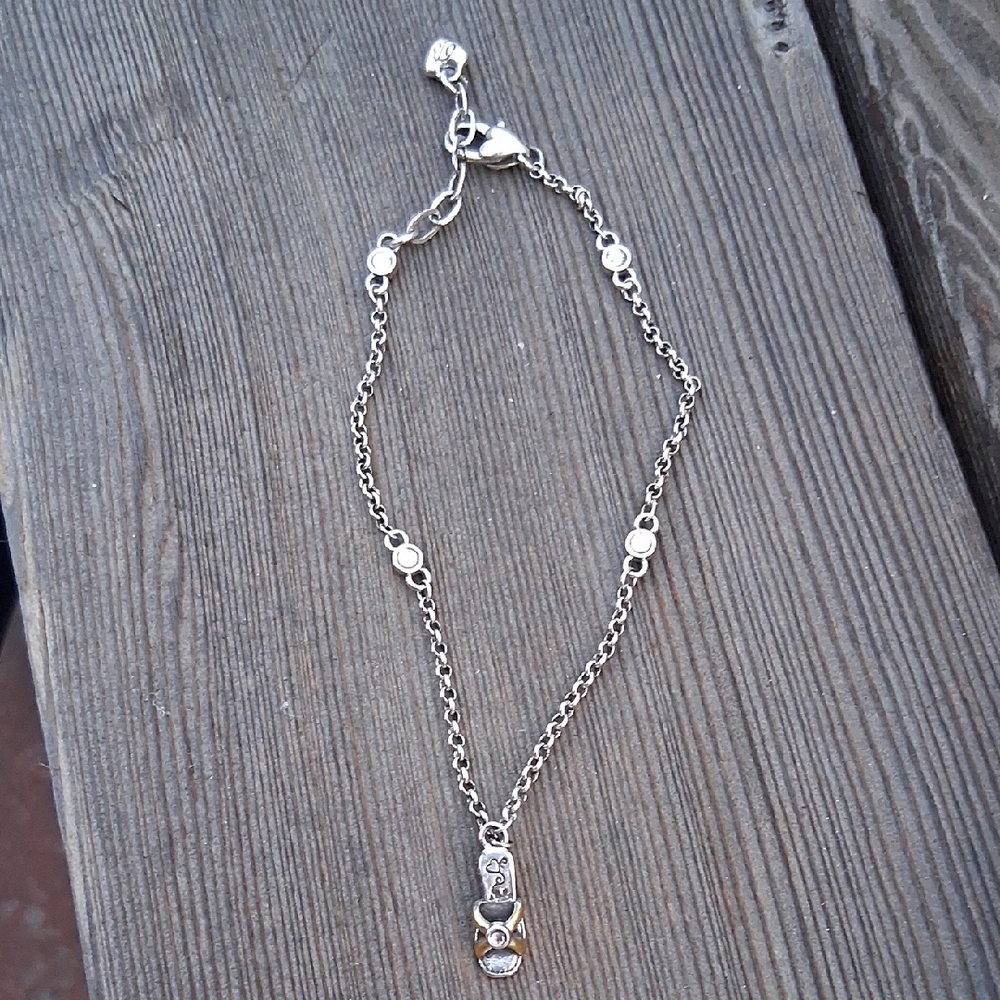 Elegant Silver Slipper Charm Bracelet